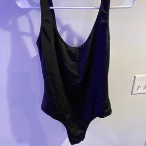 [NWT] LA Hearts One-Piece Swim, High Cut Leg, Low Back - Size M in Black